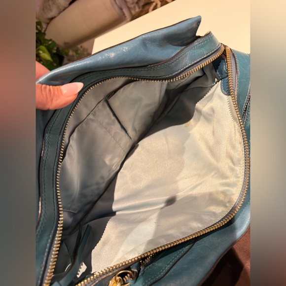 Coach Teal Hampton Lindsay Satchel Bag Vintage Leather Satchel Bag. - Picture 11 of 16